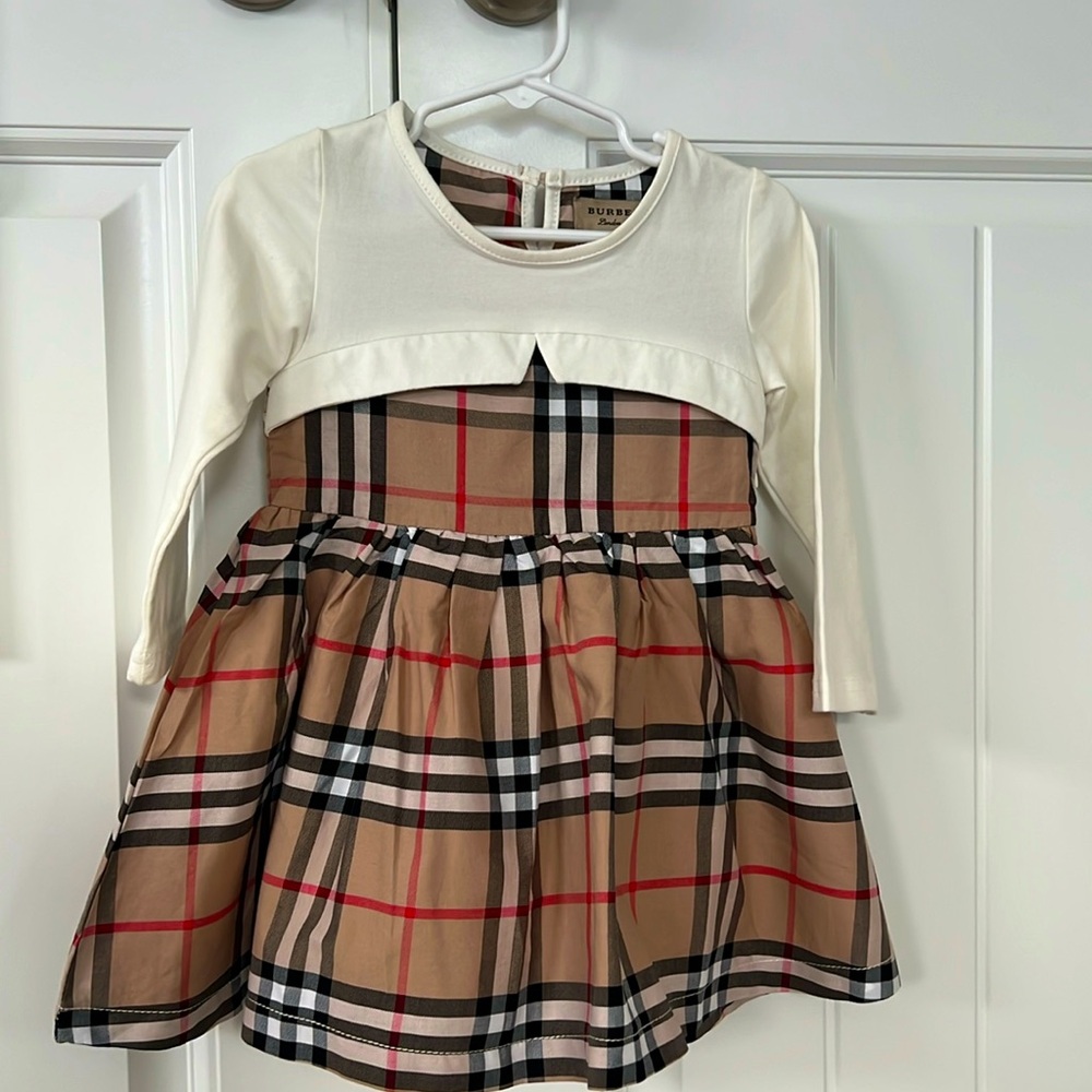 Burberry Kids Dress - Cream and Brown Plaid